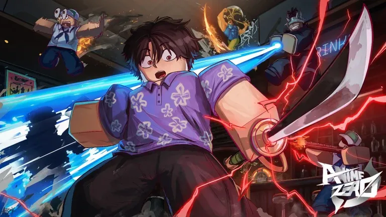 Anime Zero key art showing the dungeon interface where the Codes button sits on the right of the main screen